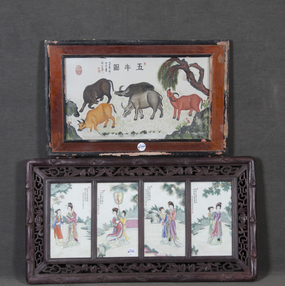 Zwei Wandpaneele. China. Porzellan, bunt auctions & price archive